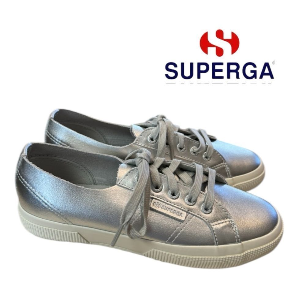 New Superga Metallic Nappa Grey Silver Favorio Women's Sneakers 7